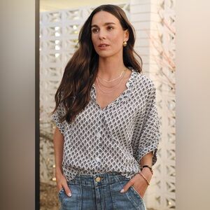 Evereve Mandarin Collar Top